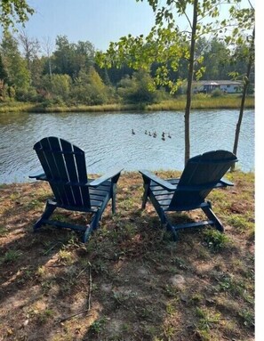 Seating area with river view