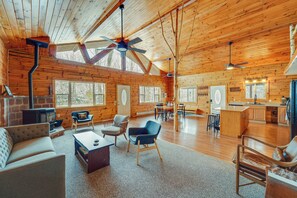 Interior | Open Floor Plan | Free WiFi | 2-Story Cabin