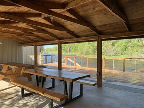 Patio Area with Traeger smoker available to cook up dinner!