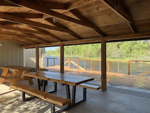 Patio Area with Traeger smoker available to cook up dinner!