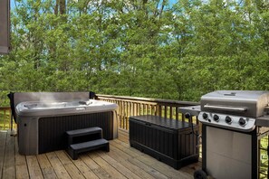Grilling, relaxing or watching the kids in the yard.  The deck is a great place to hang out