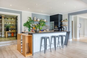 Stunning open plan kitchen with walk in pantry.