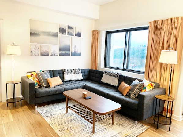 Mid-century modern inspired living room.