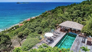 Aerial views of the villa.
