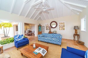 Ceiling fan, HD-TV with Dish Network, sound system.