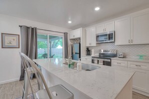 Open kitchen with a great island