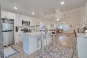 Open kitchen with a great island