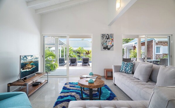 Air conditioning, HD-TV with Orange TV channels (including CNN), Blu-Ray DVD player, iPod Bose Dock.