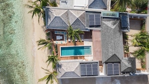 Aerial views of the villa.