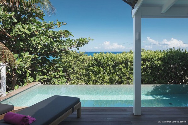 Nice private pool, terrace with loungers and deck chairs. 