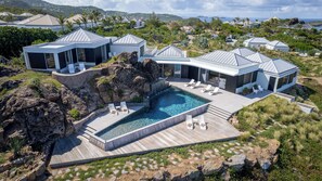 Aerial views of the property.