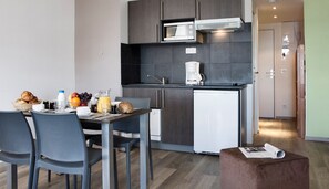 Curb your appetite by indulging on a snack in your kitchenette!