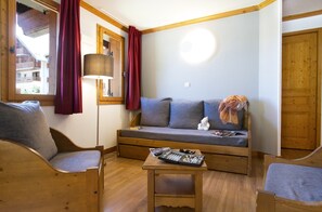 Relax in the bright living area.