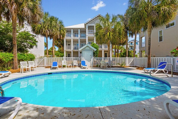 Dive into vacation mode at the inviting communal pool.