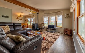 Relax in the light filled living room