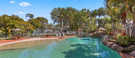 Enjoy a picnic under the shade as you spend the day lazing around and swimming in the complex's two outdoor pools.