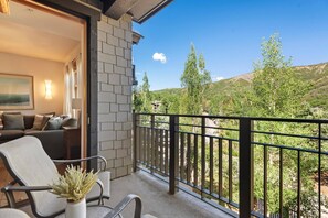 Enjoy beautiful views from this spacious patio located just off of the living room of your vacation rental.