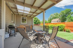 Sit with your friends and enjoy our grilling and fire pit!