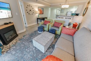 Large Living Area with Views of the Ocean, Beautifully Decorated