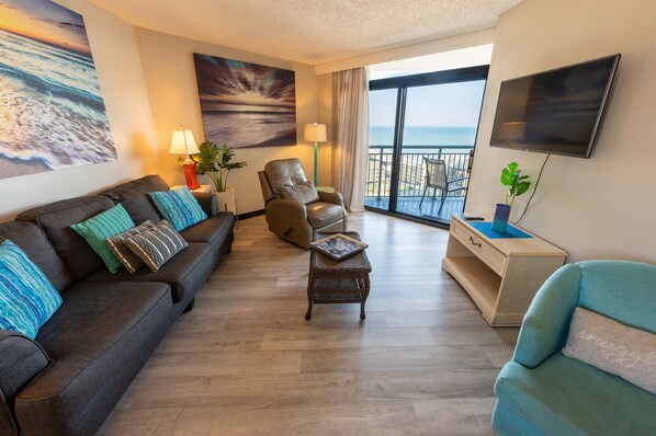 View of the Ocean from the Large Living Room and Dining Room Area