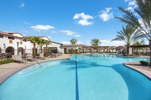 The communal pool is perfect for swimming laps.