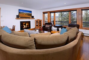 Living room, gas fireplace