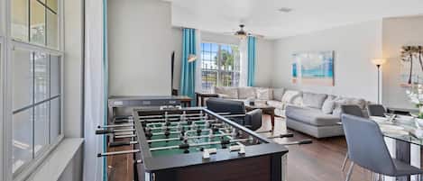 Living room with Foosball table