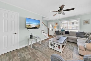 Enjoy a movie on the flat screen TV