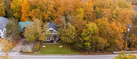 Aerial view of the home