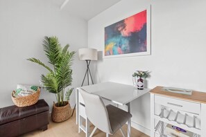 Work from home in stylish surroundings at the laptop friendly workspace in the area.