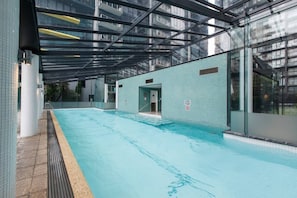 Spend your days lazing by the indoor swimming pool.