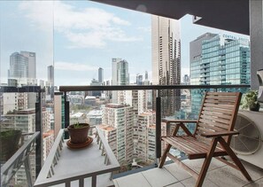 Enjoy panorama views from your private balcony.