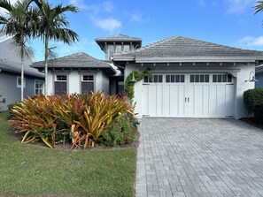 Private home with two car garage.