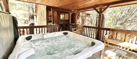 Come soak your cares away today at the Outlaw Cabin!