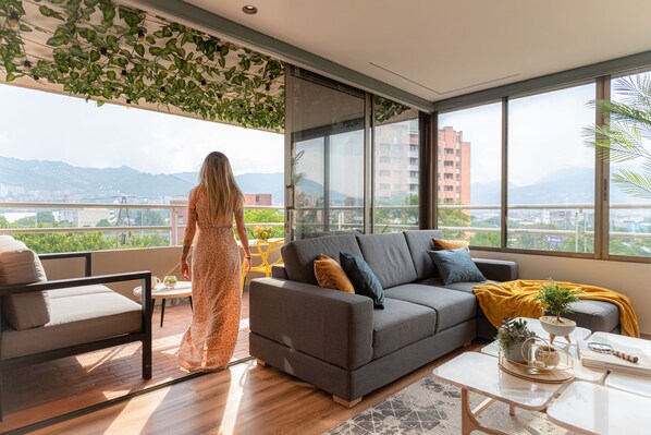 Panoramic views from every room of the apartment
