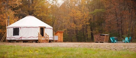 The Yurt, Fire Pit and Outhouse