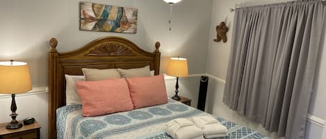 New comfy queen size bed and ample storage