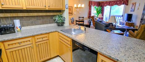 Fully equipped and updated kitchen.