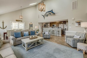 Top-Level Living Room with Deck Access