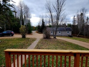 Looking off the deck towards the main road