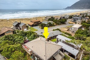 Across the street from the beach access.