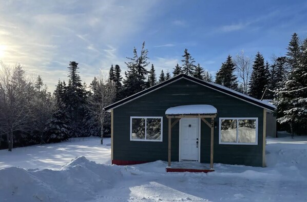 A cozy mountain top cabin getaway in the wilderness of New Brunswick, Canada.