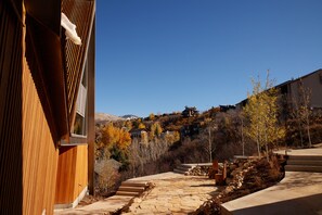 Shared patio at entry