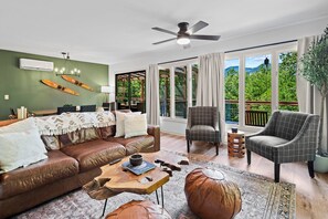 Upstairs family room with TV