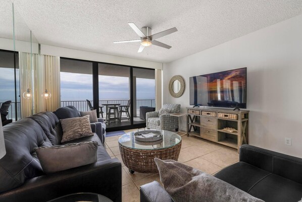 Living area with all new furniture