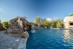 "Make a splash and let the good times roll on our fun pool water slide – ideal for a memorable poolside experience. 💦🎉"