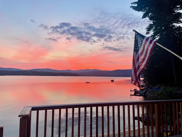 Sunset view from the deck