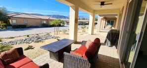 patio with mountains and Southern exposure