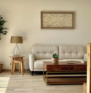 Lounge area with luxury leather sofas