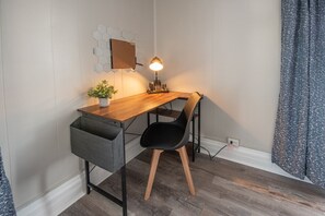 A desk with a purpose - your comfortable home office away from home.